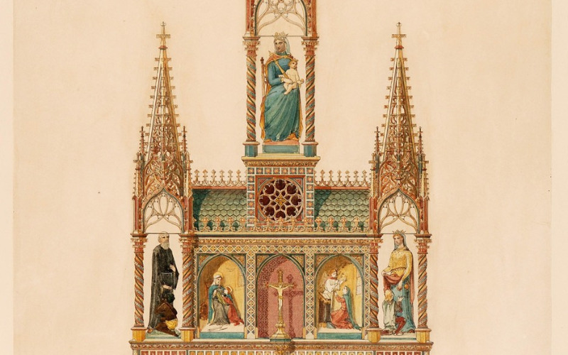 Máriafalva, r. k. templom. Neogótikus főoltár (Steindl Imre, 1884, ltsz. K 10518)